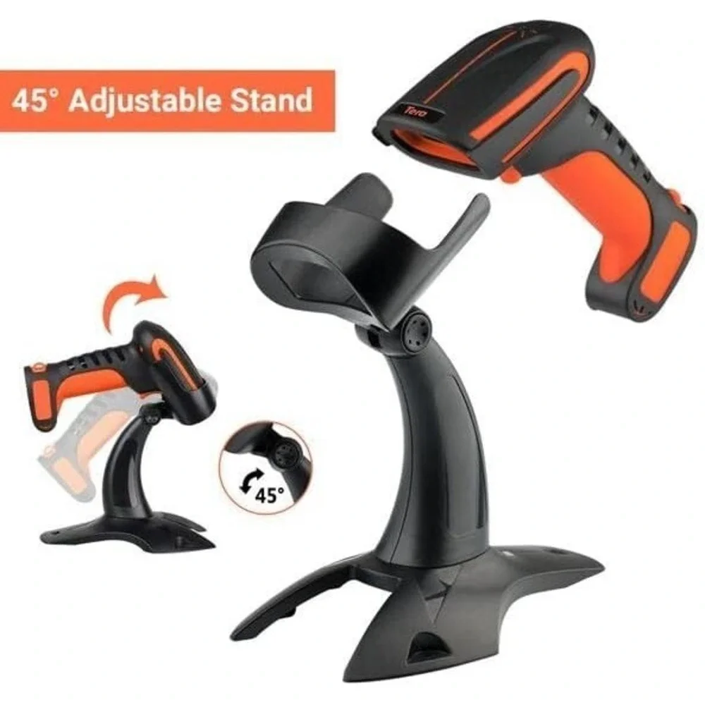 Tera Industrial Barcode Scanner – Wireless 2.4G + Bluetooth – 1D/2D/QR Code Read
